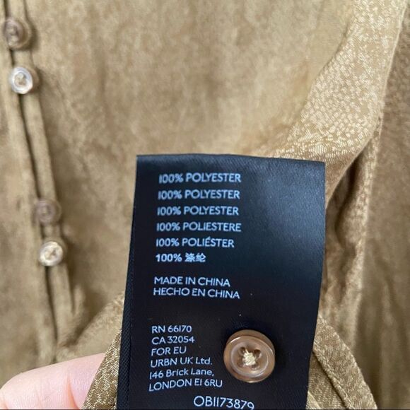 Anthropologie Cacee Jacquard Button Down Snake Print Blouse Size XS - Picture 10 of 11